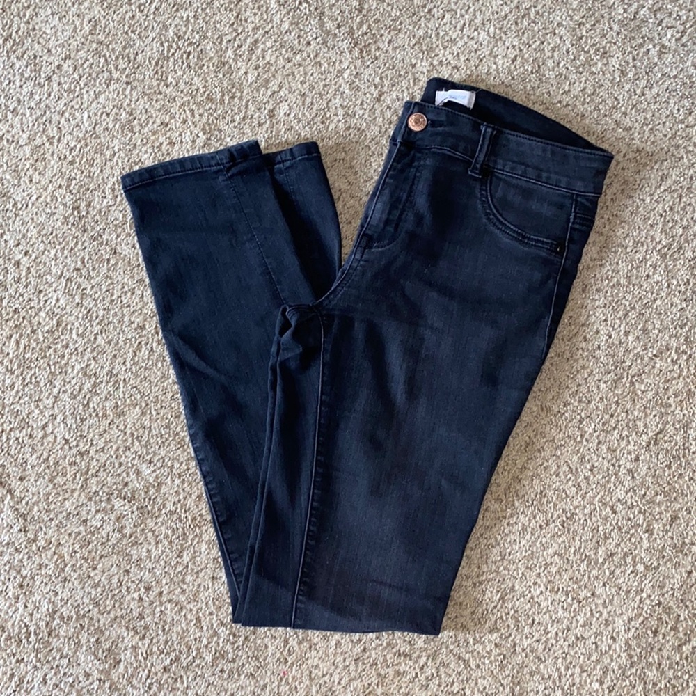 Black Washed Denim Leggings